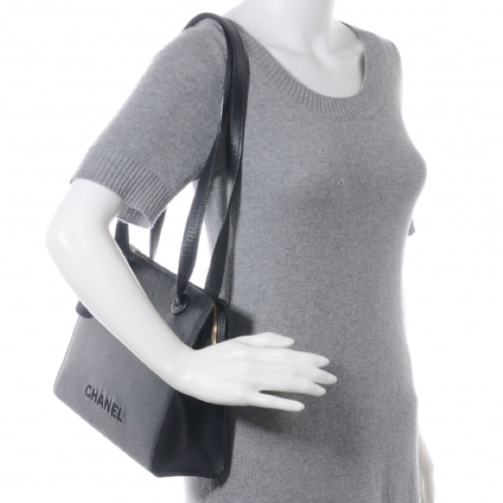 Rare Chanel Vintage Caviar Shoulder Bag - Authentic Black Leather - Picture 2 of 16